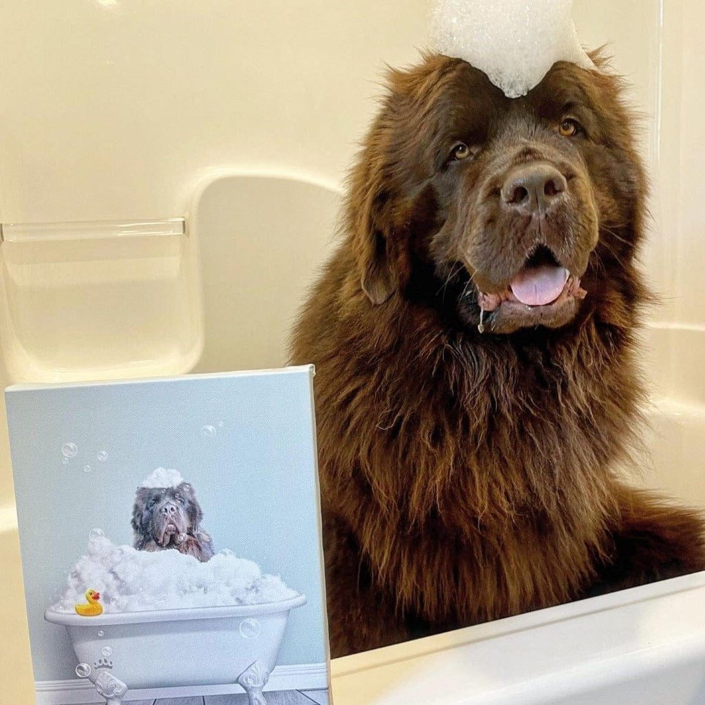 Bath Tub Pet Portrait (One Pet) - Custom Pet Art