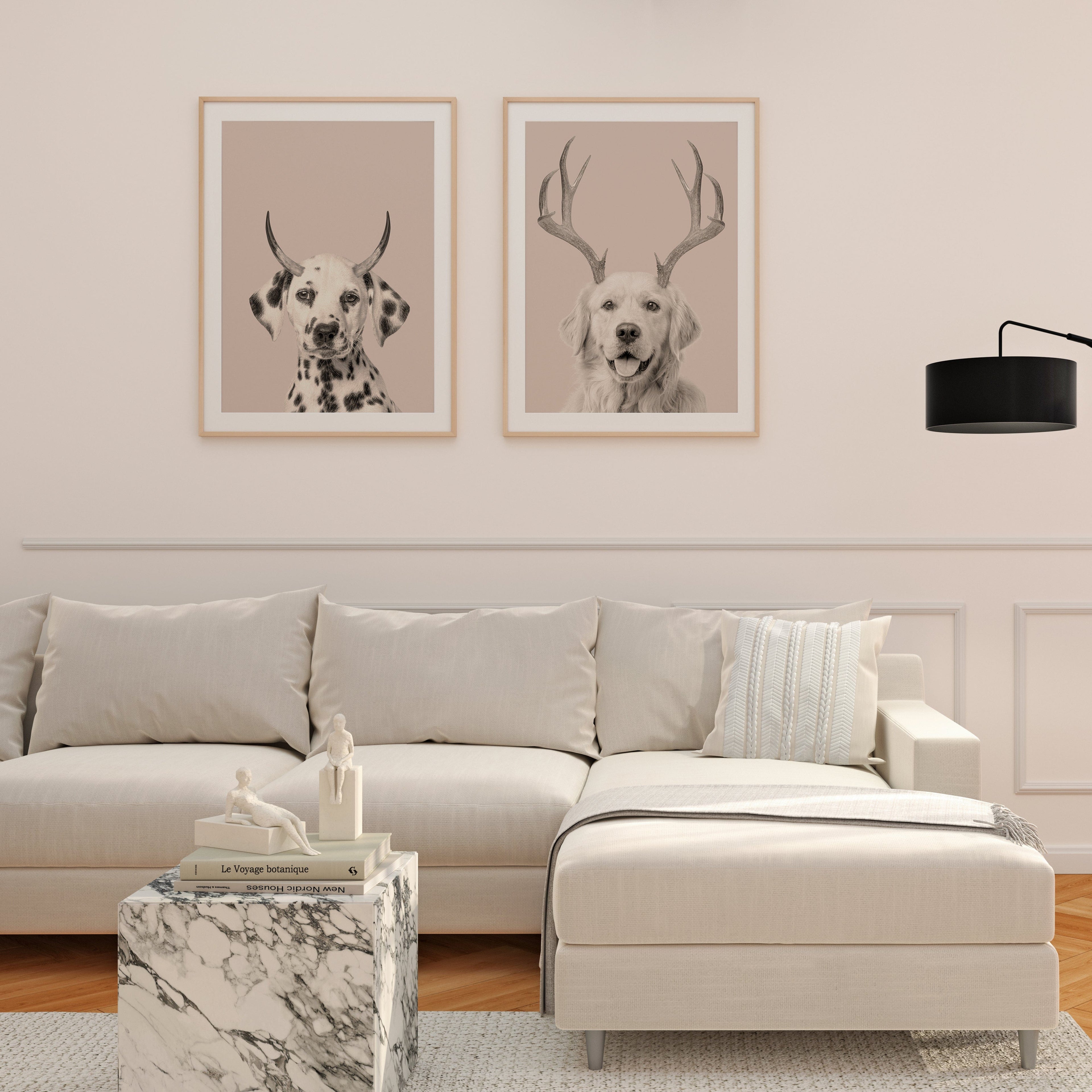 Elk Antlers Pet Portrait - Custom Canvas