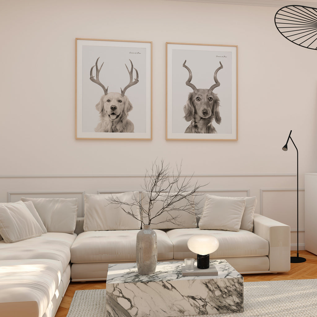 Elk Antlers Pet Portrait - Custom Canvas