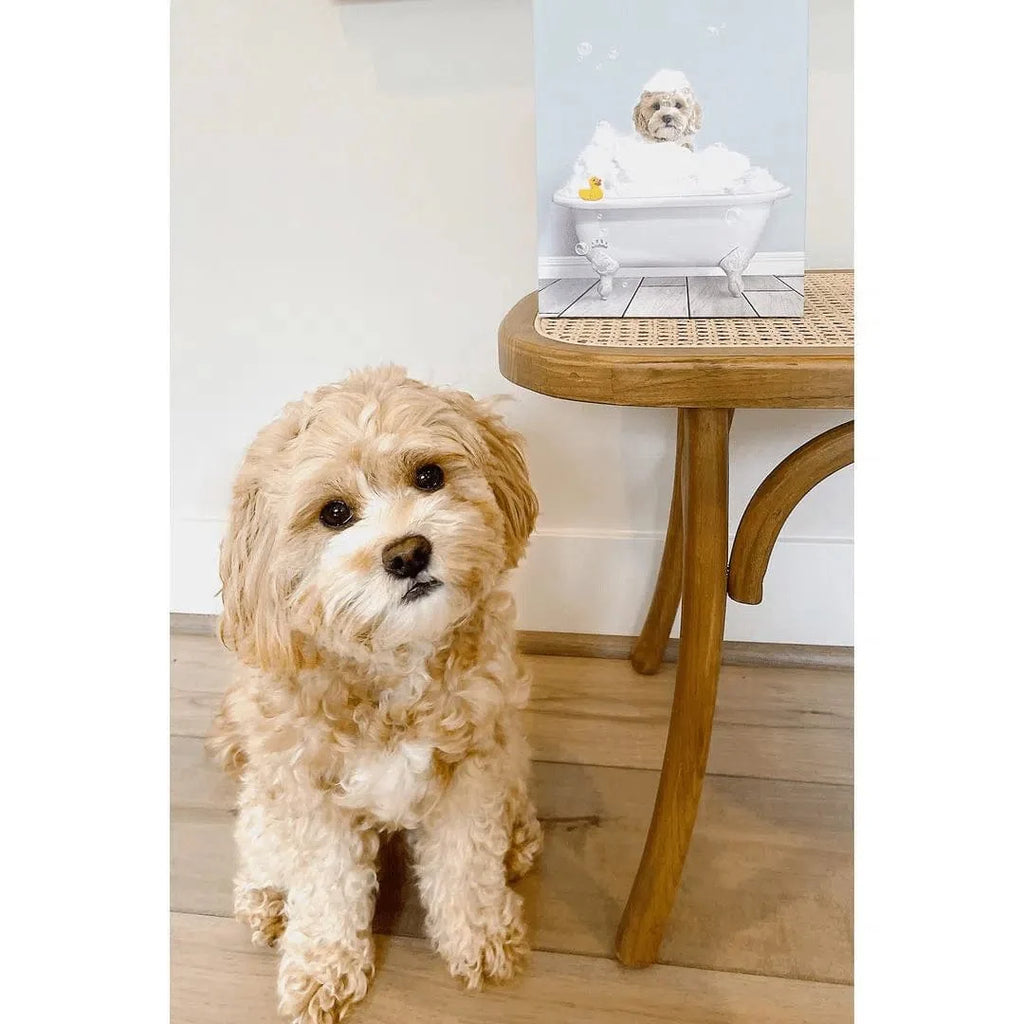 Bath Tub Pet Portrait (One Pet) - Custom Pet Art