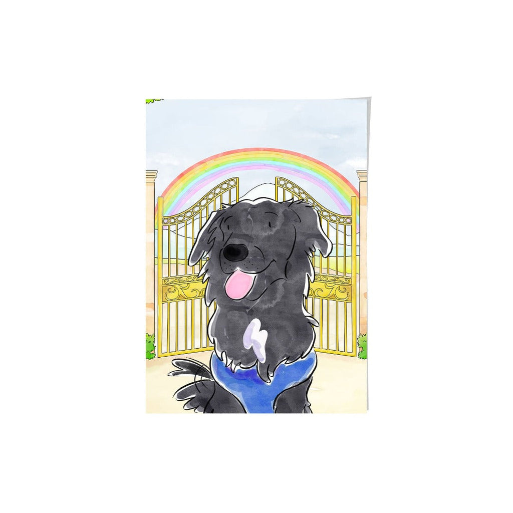 "Crown and Paw - Framed Poster Watercolor Pet Portrait - One Pet, Framed Poster 10"" x 8"" / Unframed / Rainbow Bridge"