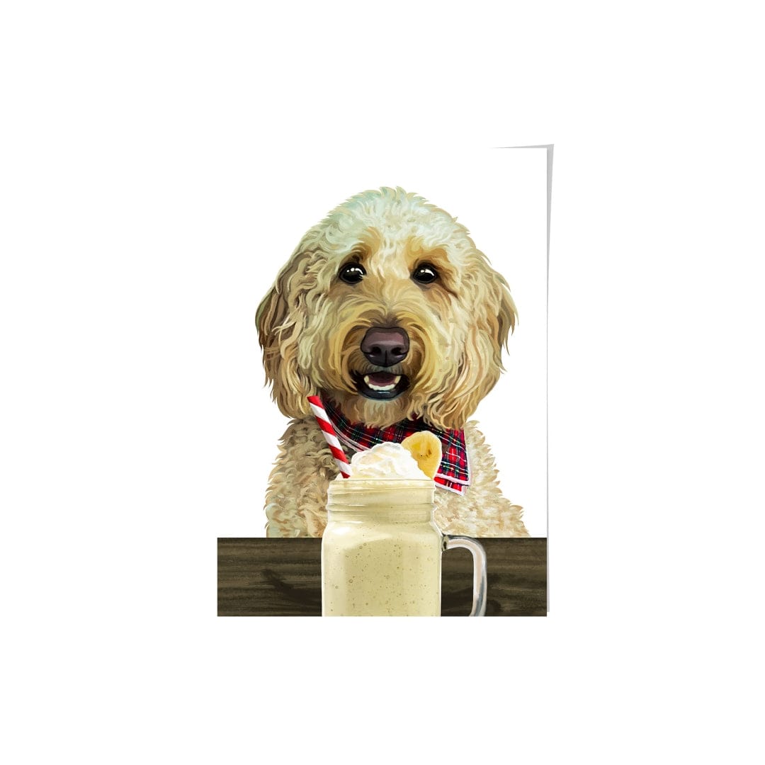 Crown and Paw - Framed Poster Custom Pet with Banana Shake Portrait - Framed Poster