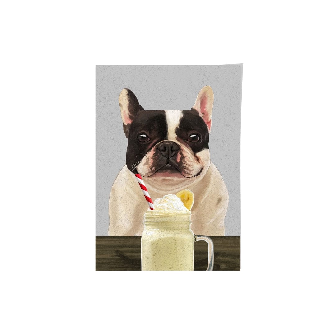 "Crown and Paw - Framed Poster Custom Pet with Banana Shake Portrait - Framed Poster 8"" x 10"" / Unframed / Grey"