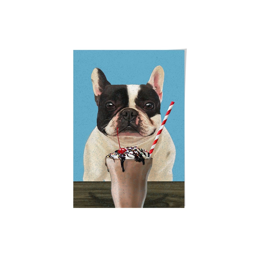 Crown and Paw - Framed Poster Custom Pet with Chocolate Shake Portrait - Framed Poster