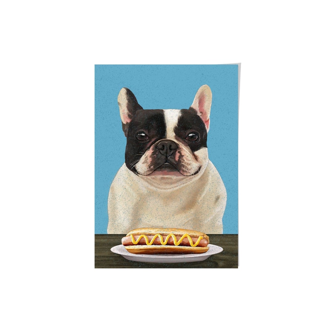 Crown and Paw - Framed Poster Custom Pet with Hot Dog Portrait - Framed Poster