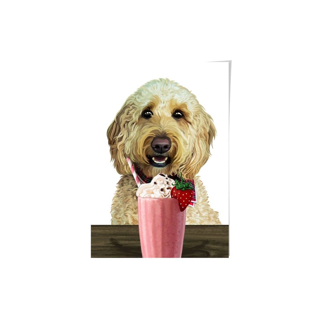 Crown and Paw - Framed Poster Custom Pet with Strawberry Shake Portrait - Framed Poster