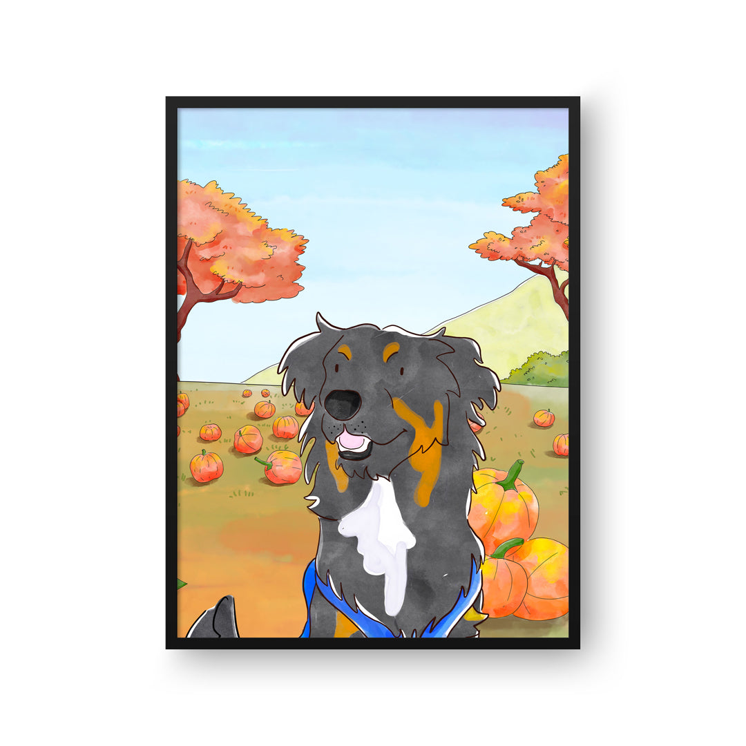 "Watercolor Pet Portrait - One Pet, Framed Poster"
