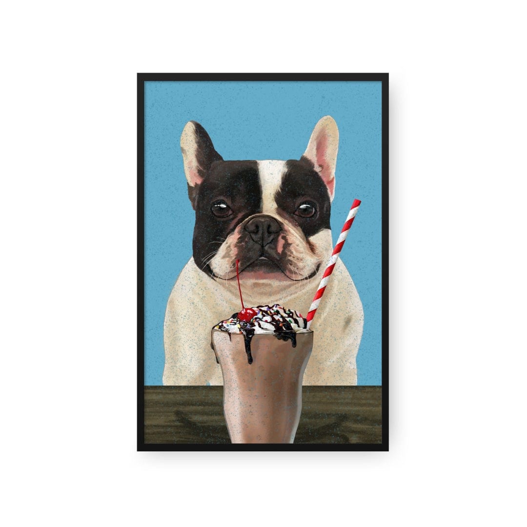 Crown and Paw - Framed Poster Custom Pet with Chocolate Shake Portrait - Framed Poster