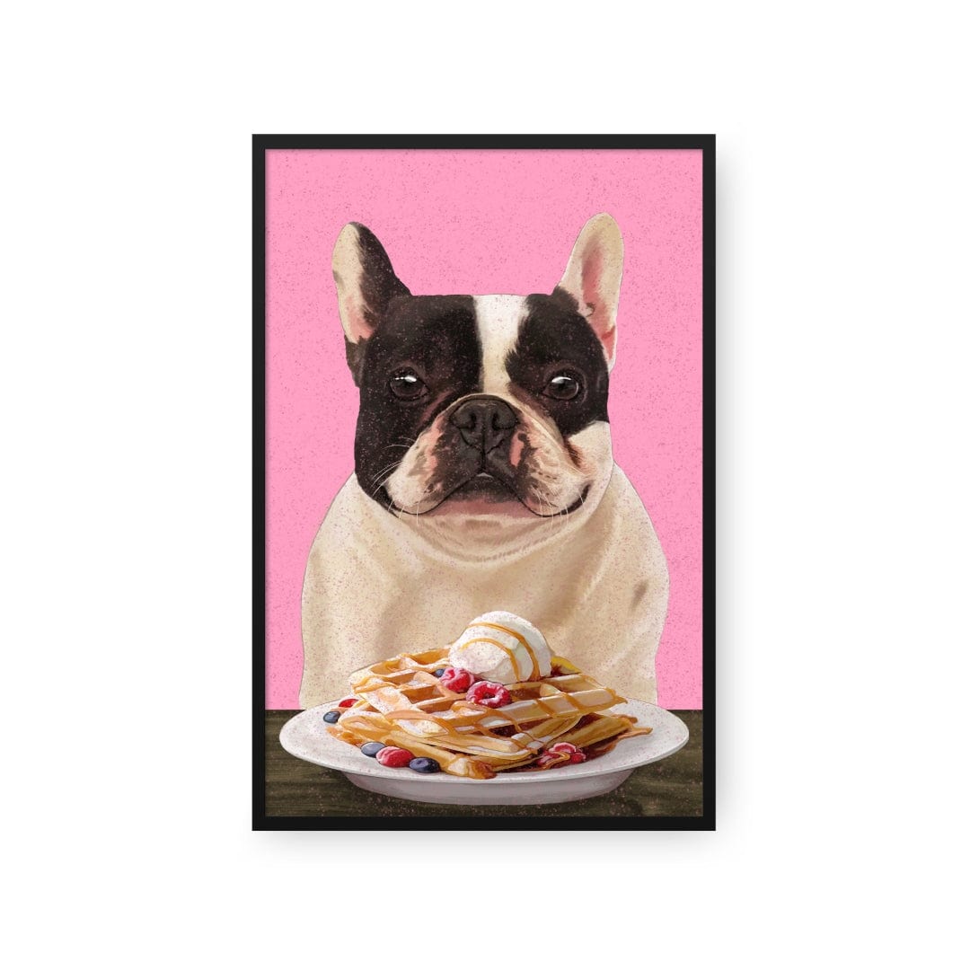 Crown and Paw - Framed Poster Custom Pet with Waffles Portrait - Framed Poster