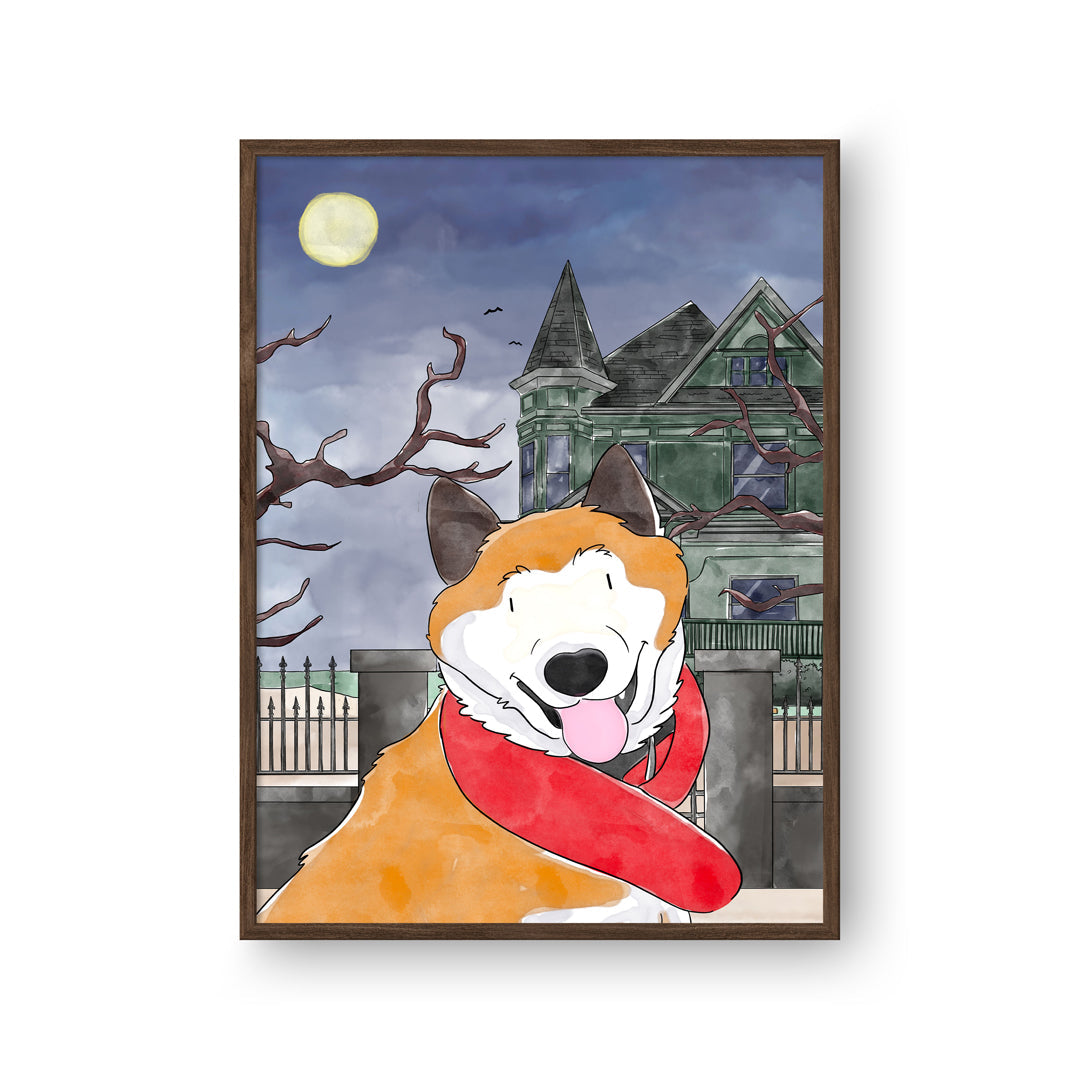 "Watercolor Pet Portrait - One Pet, Framed Poster"
