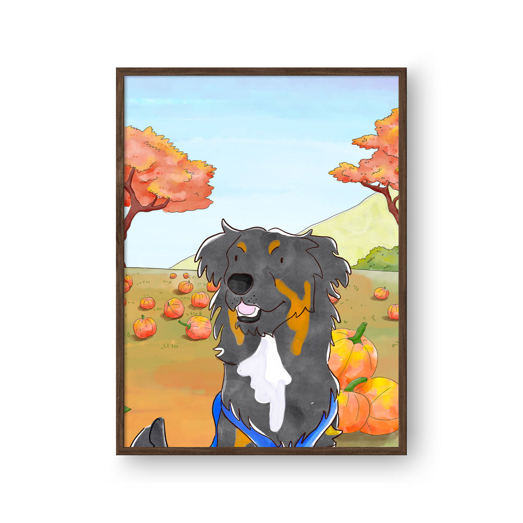 "Watercolor Pet Portrait - One Pet, Framed Poster"