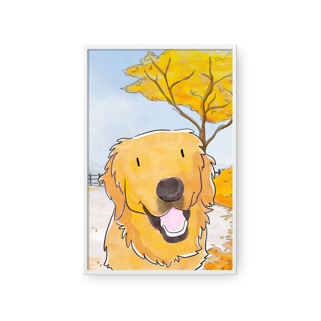 "Crown and Paw - Framed Poster Watercolor Pet Portrait - One Pet, Framed Poster"
