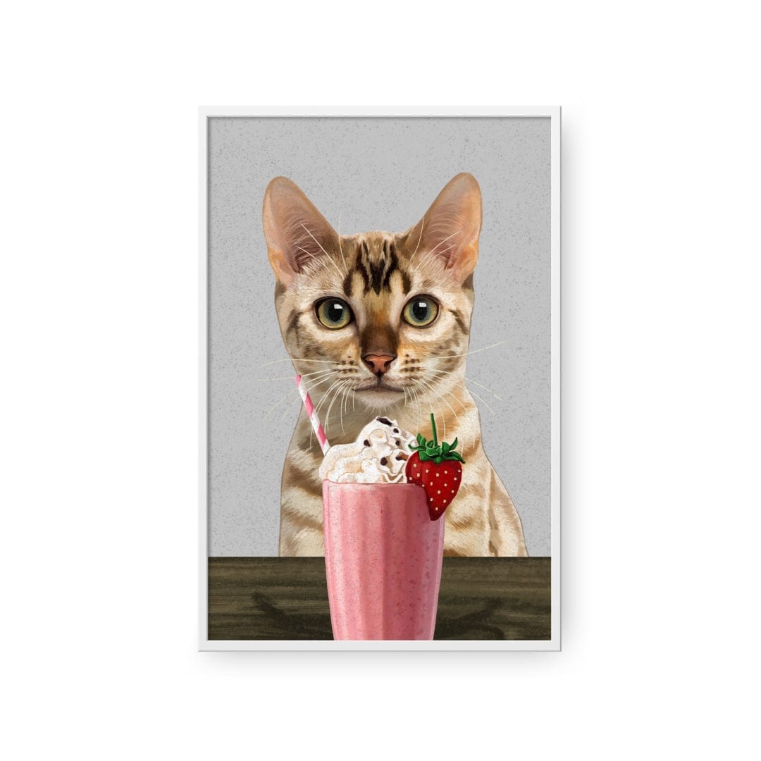 Crown and Paw - Framed Poster Custom Pet with Strawberry Shake Portrait - Framed Poster
