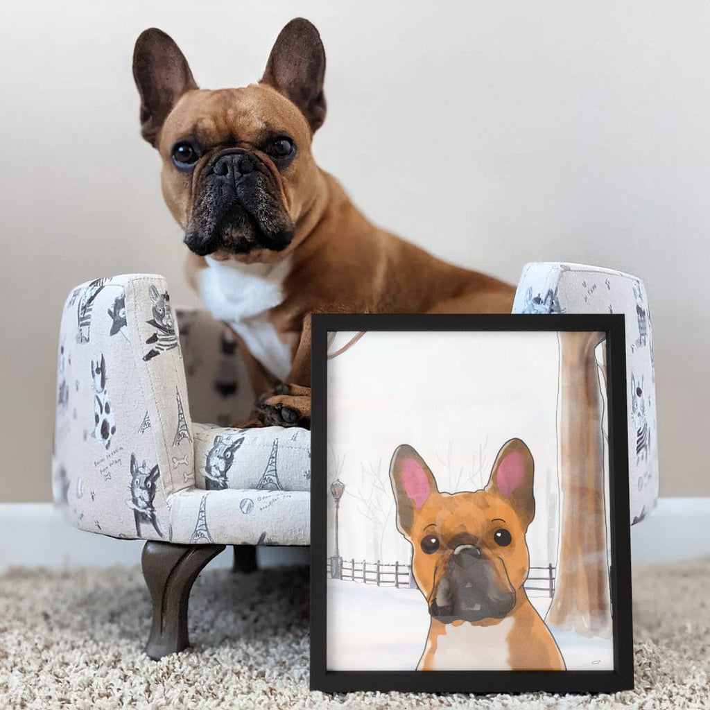 "Watercolor Pet Portrait - One Pet, Framed Poster"