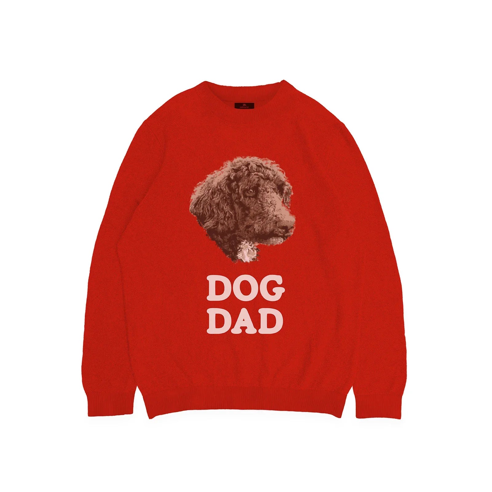 Custom Knitted Dog Dad Text and Pet Face Sweater