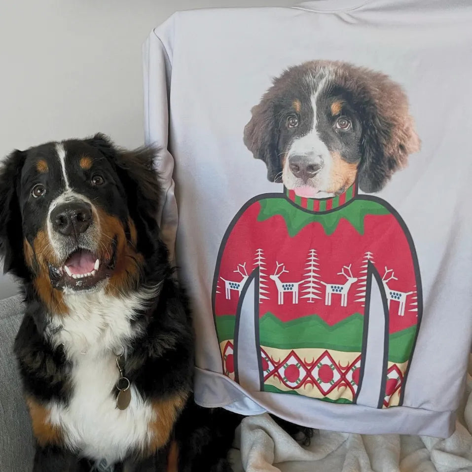 Custom Pet Face Christmas Sweatshirt