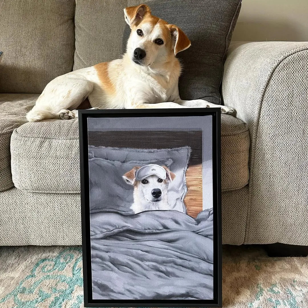 Custom Sleeping Pet Portrait - Framed Poster