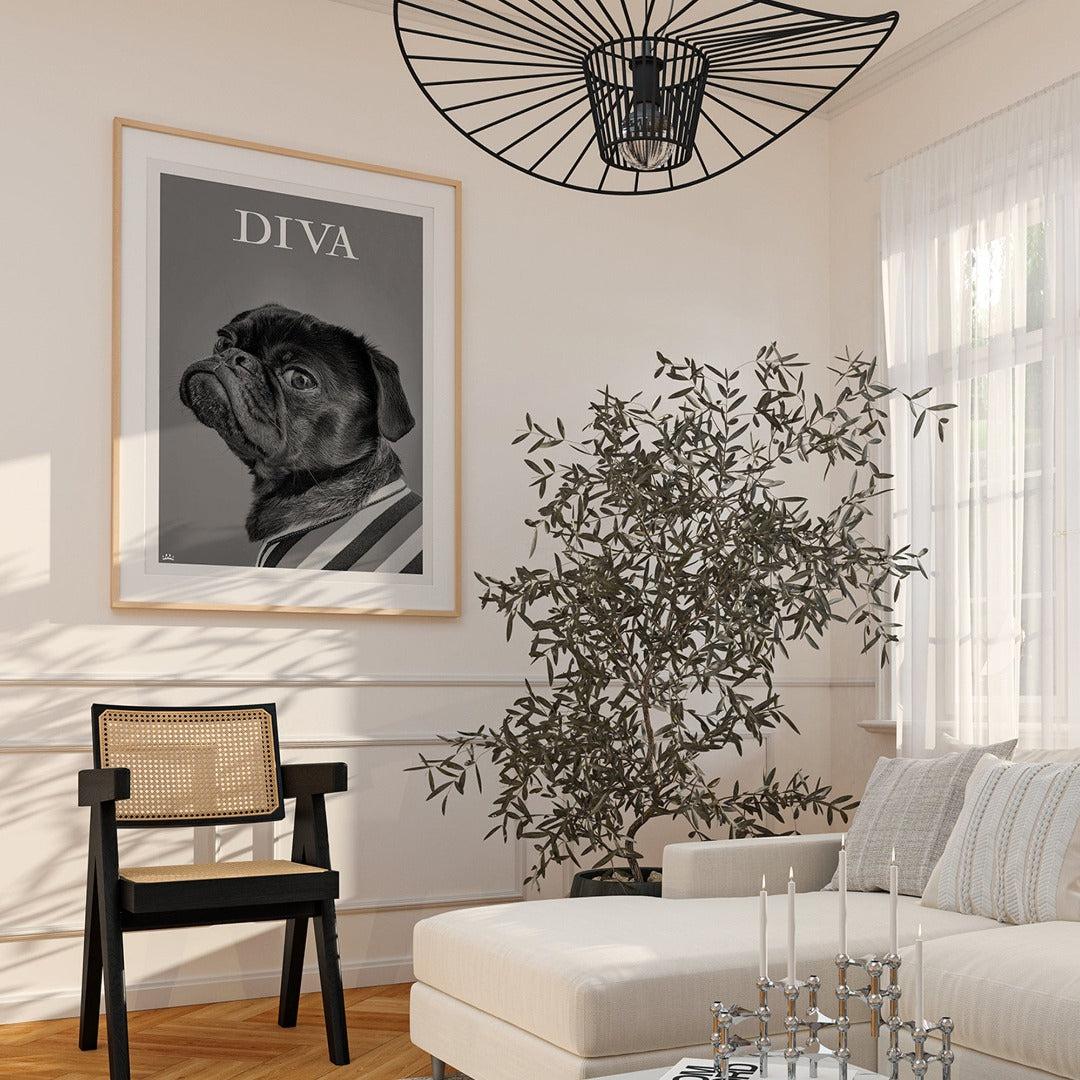 "Crown and Paw - Canvas The Designer Brand Pet Portrait - Custom Pet Print Canvas 8"" x 10"" / Paw-Dior / Unframed"