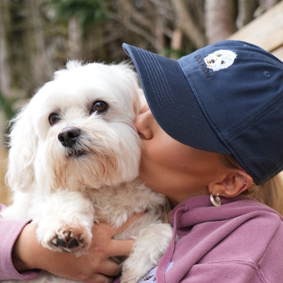 Crown and Paw - Hat Custom Pet Face Classic Dad Cap Navy / Full Color