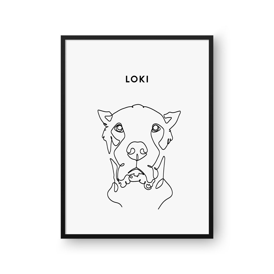 Line Art Pet Portrait - One Pet