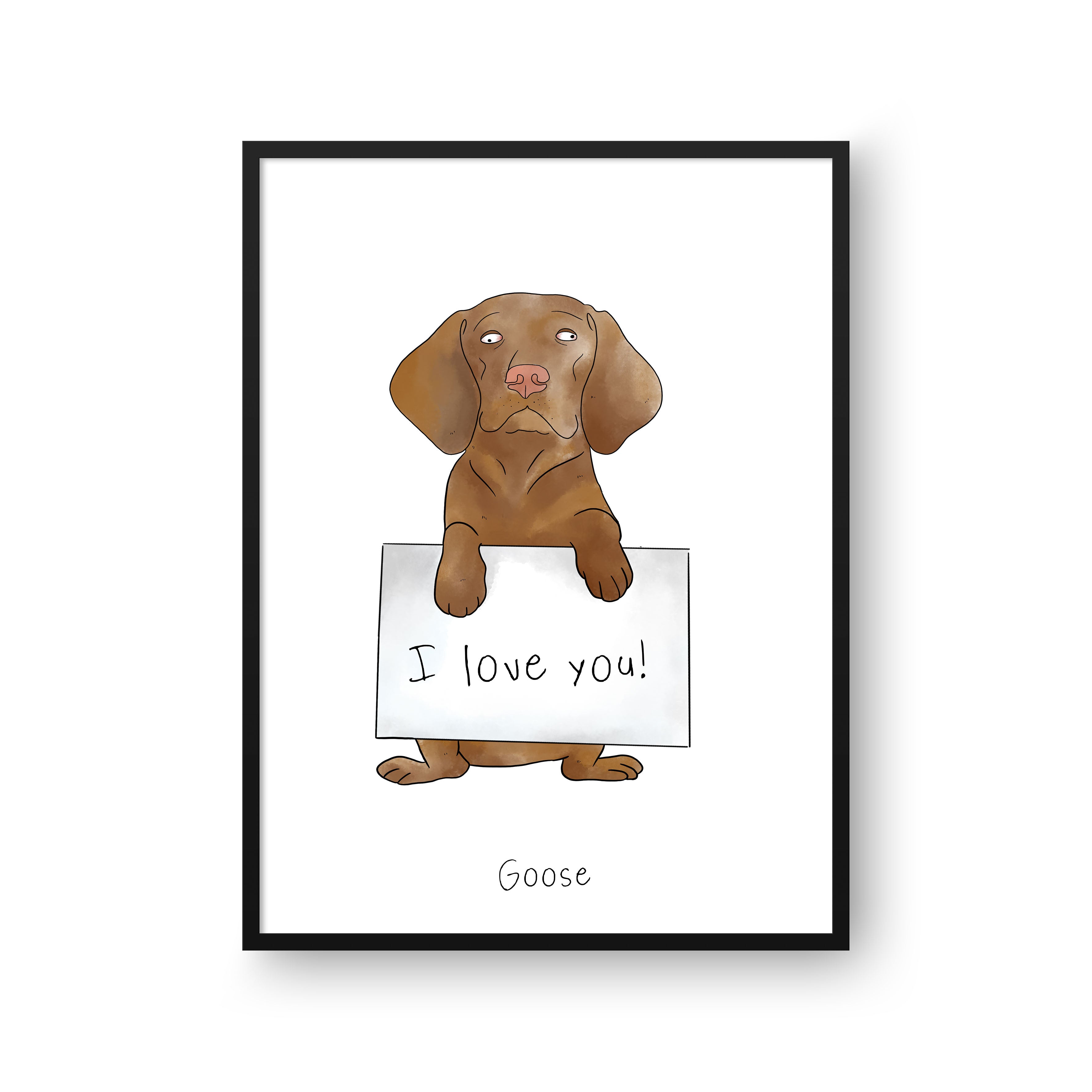 "Ugly Pet Portrait - One Pet, Framed Poster"