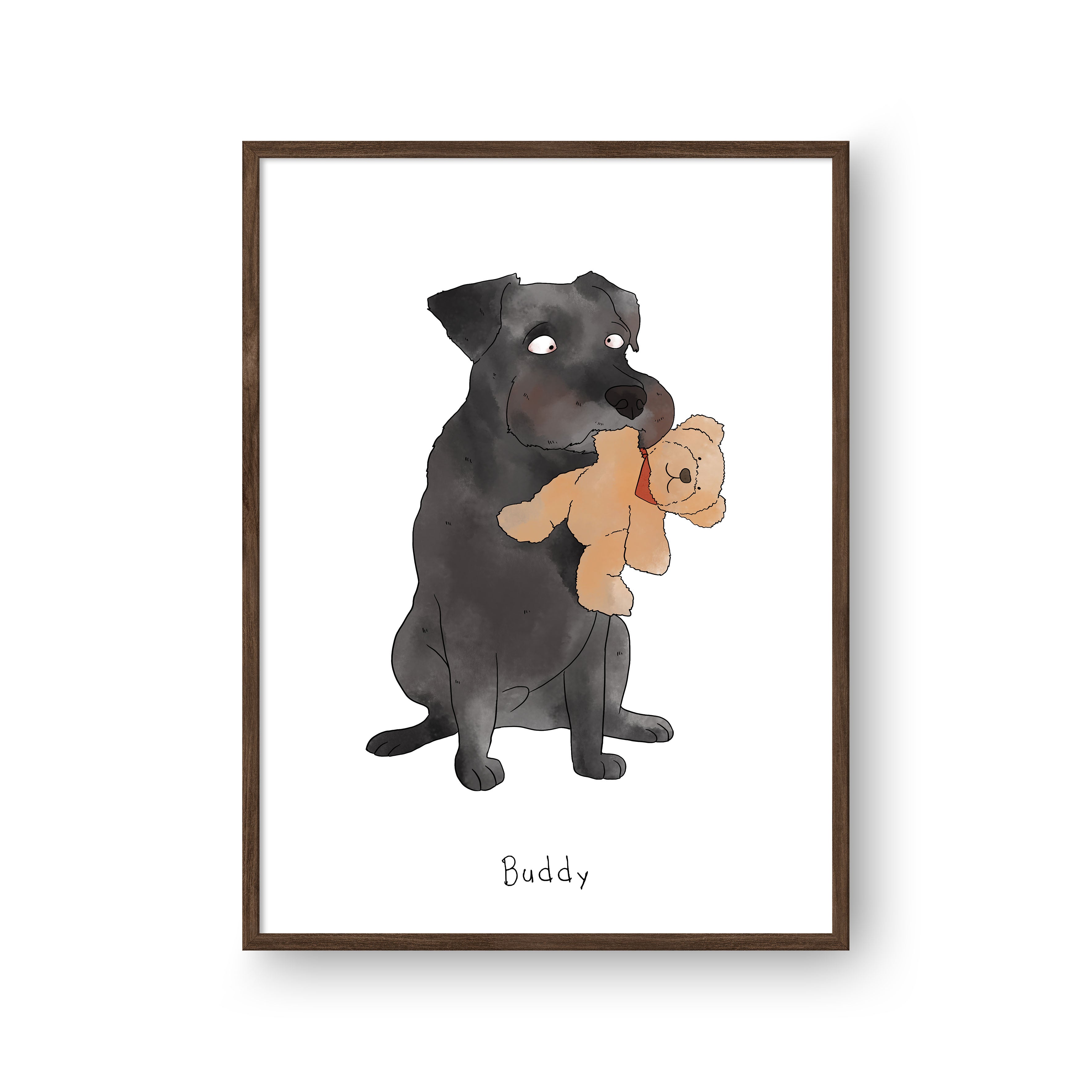 "Ugly Pet Portrait - One Pet, Framed Poster"