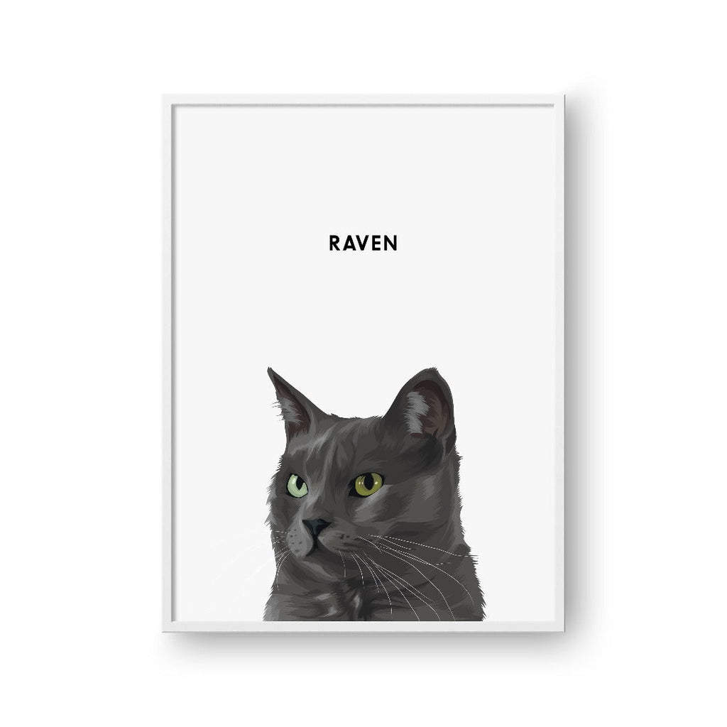 Crown and Paw - Framed Poster Modern Pet Portrait - One Pet