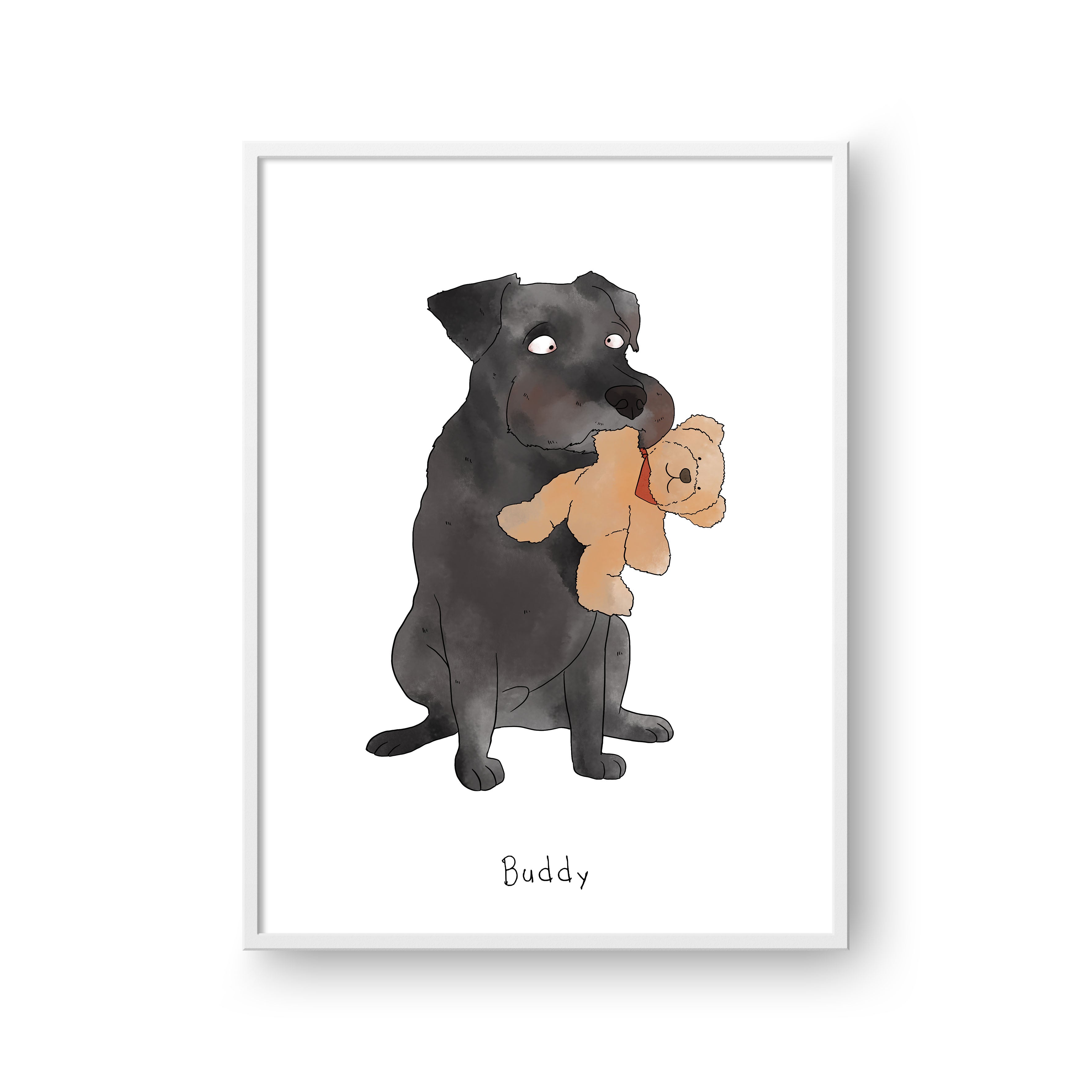 "Ugly Pet Portrait - One Pet, Framed Poster"