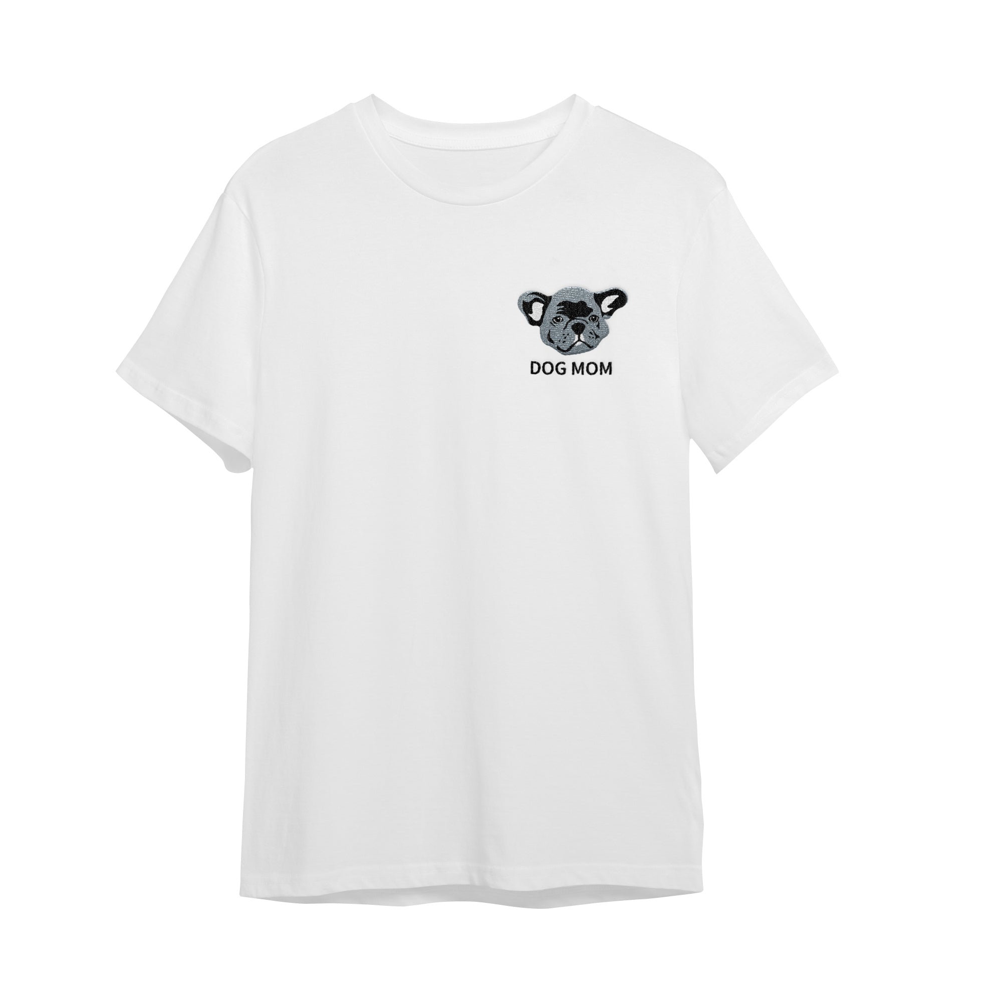 Crown and Paw - T-Shirt Custom Embroidered Pet Face T-Shirt S / White / Full Color