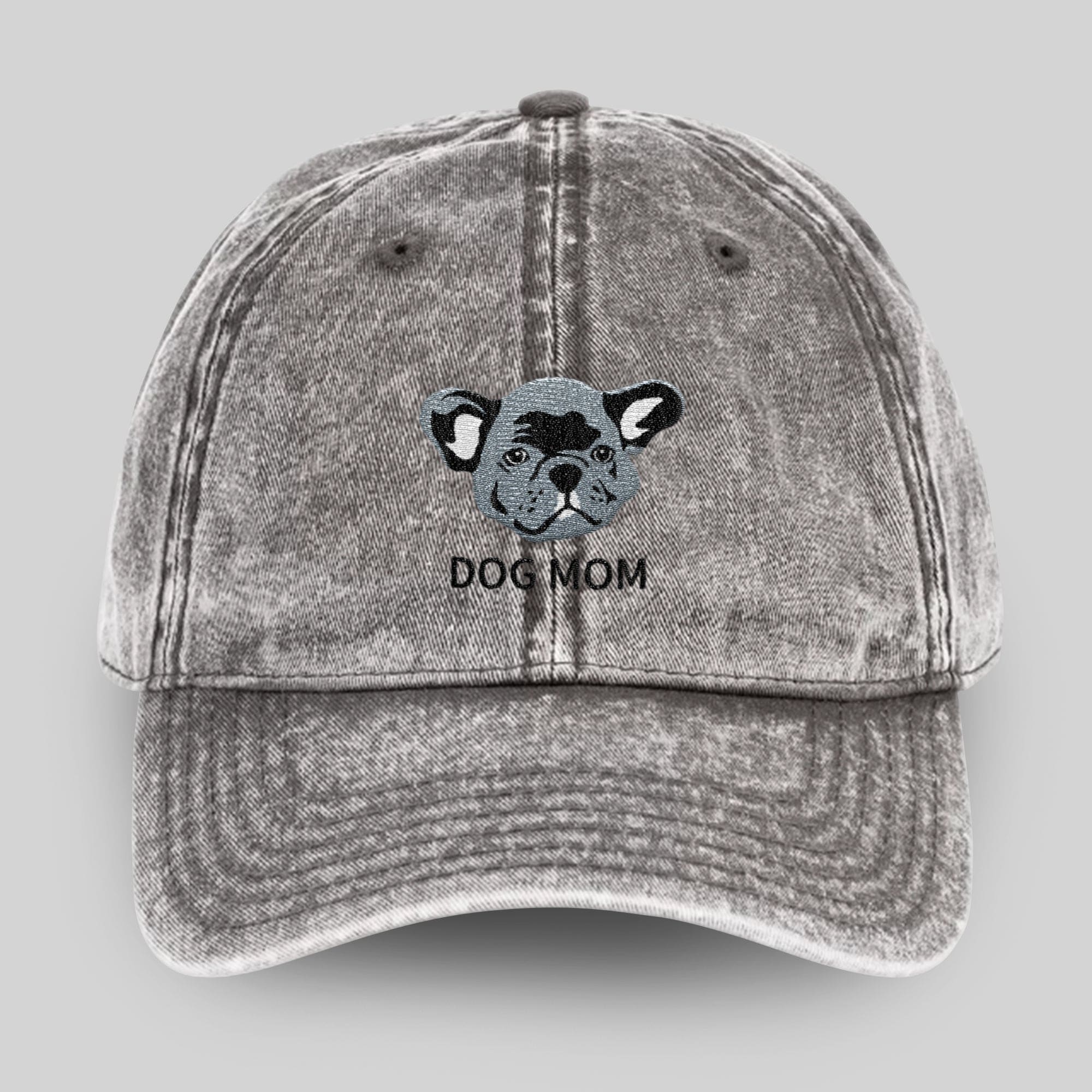 Crown and Paw - Hat Custom Pet Face Vintage Cap Charcoal Grey / Full Color