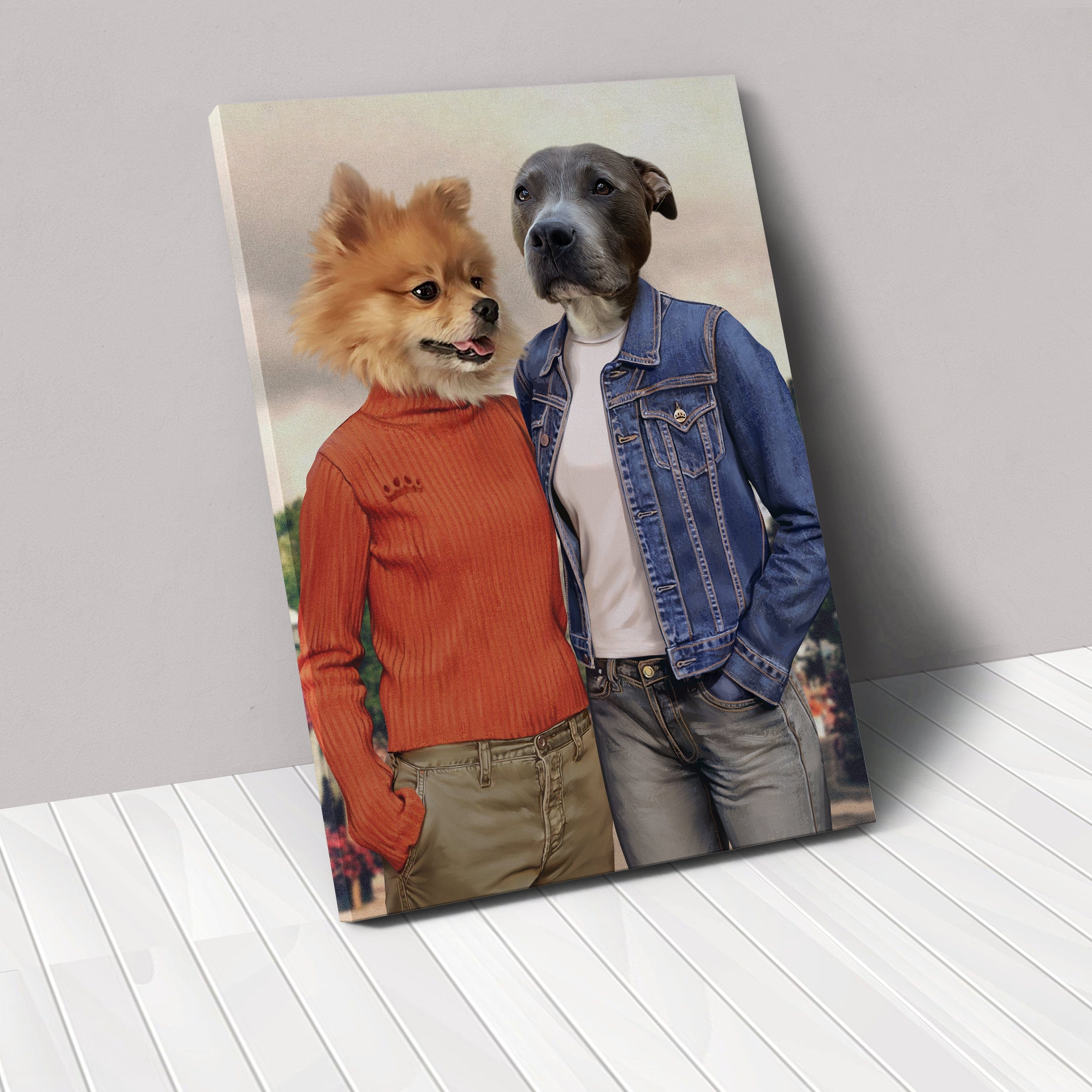 "Crown and Paw - Canvas Gilpaw Girls - Custom Pet Canvas 8"" x 10"" / Unframed / Casual"