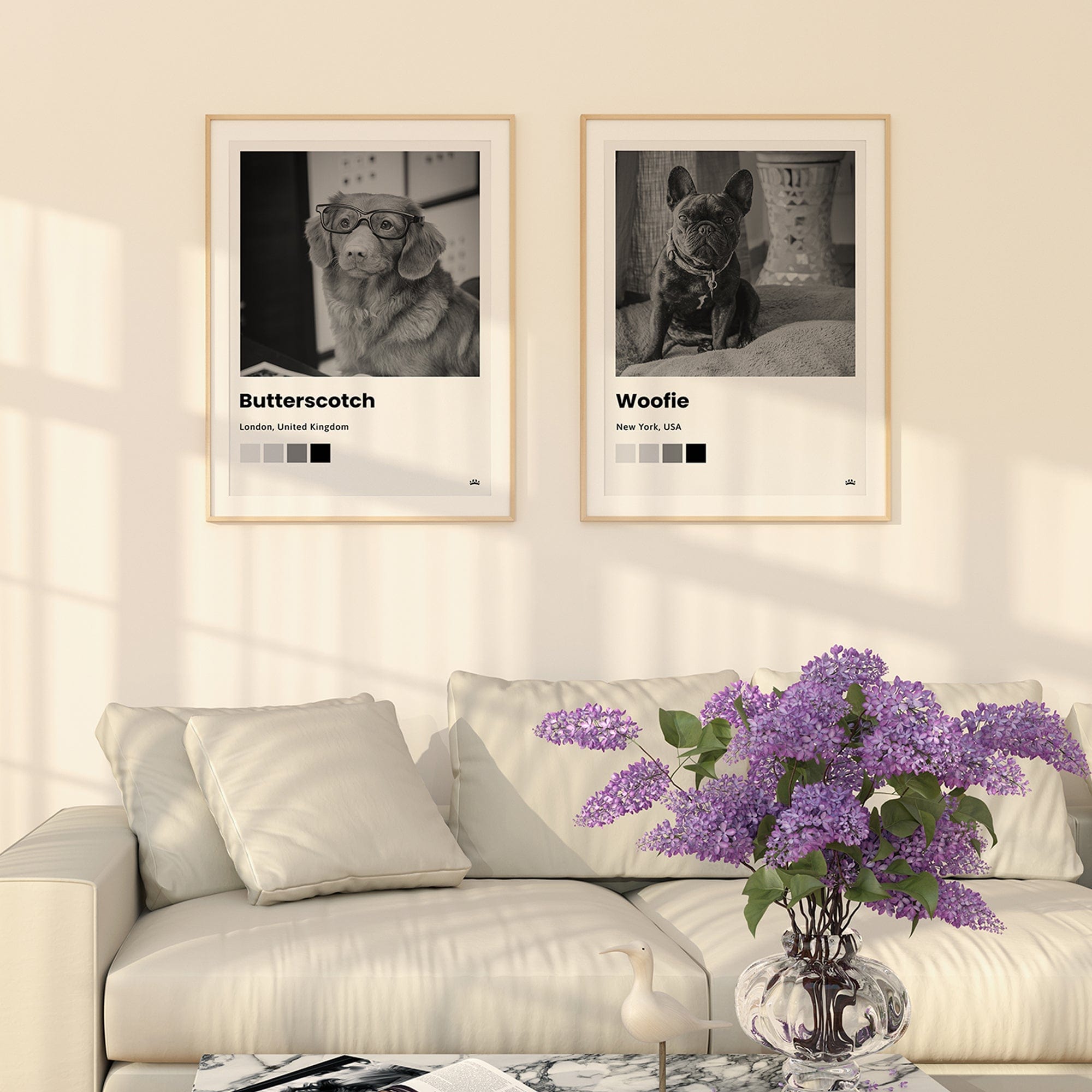 Timeless Polaroid Style Pet Portrait - Custom Pet Print Canvas