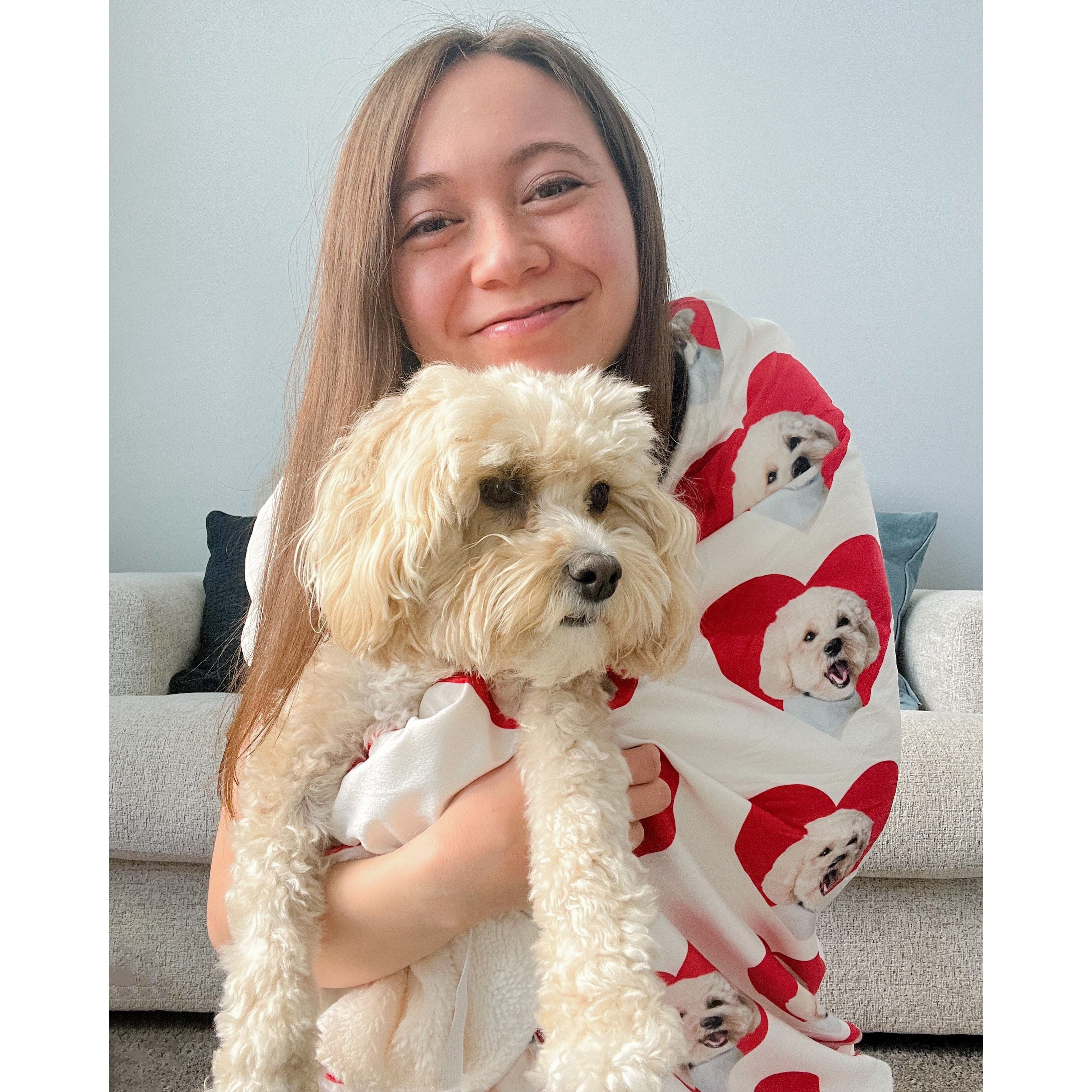 Hooded Blanket - Super Soft Fleece with Pet Face Pattern