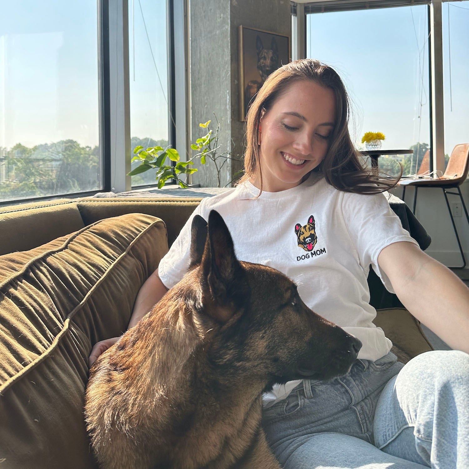 Custom Embroidered Pet Face Tee Shirt