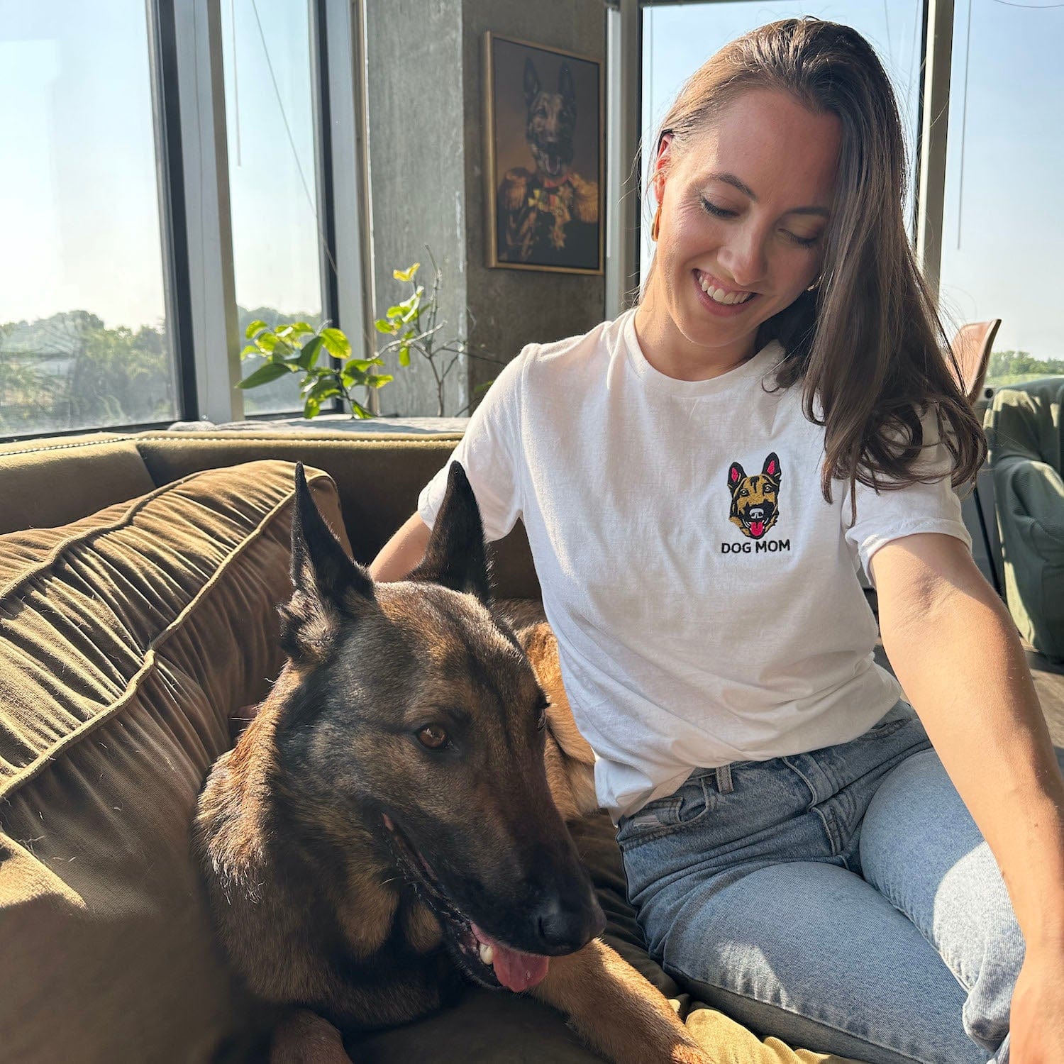 Custom Embroidered Pet Face Tee Shirt