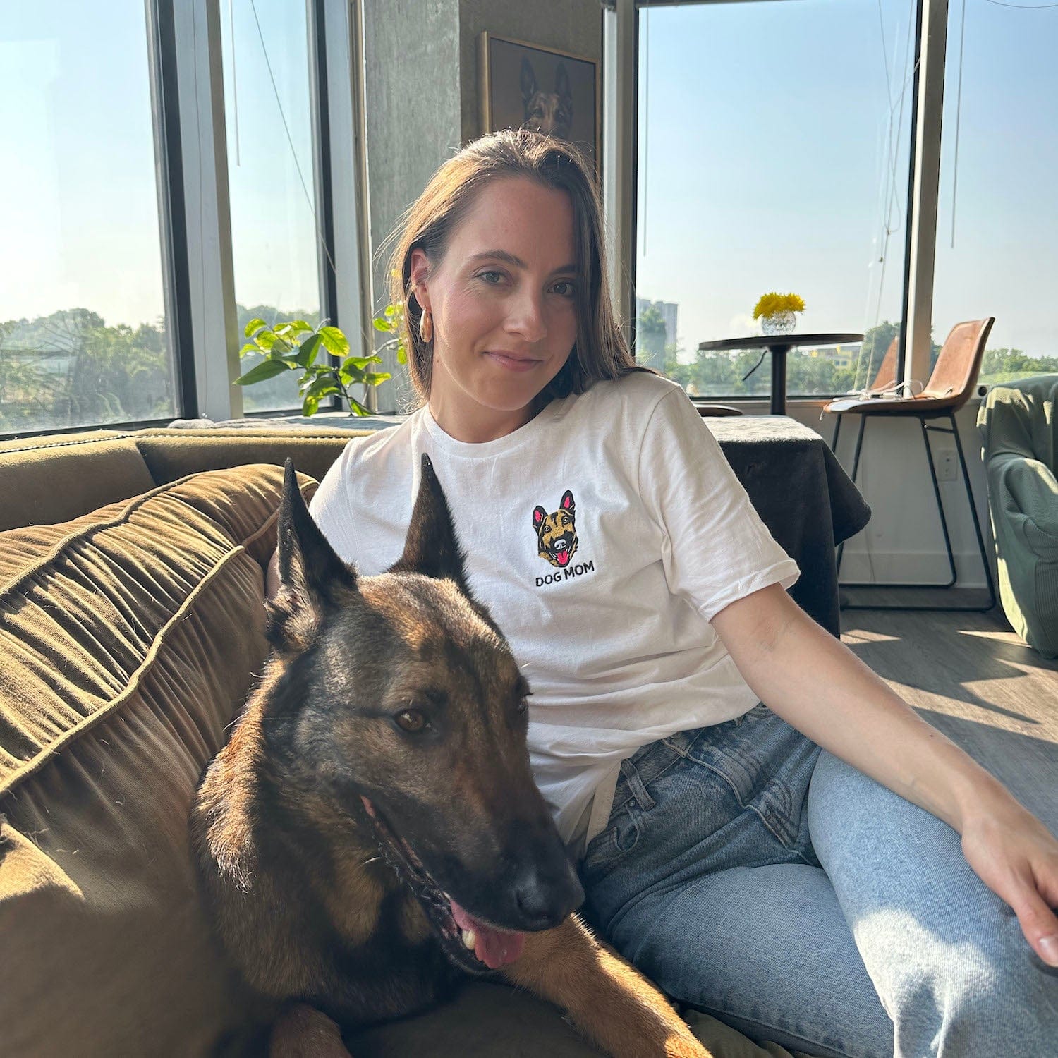 Custom Embroidered Pet Face Tee Shirt