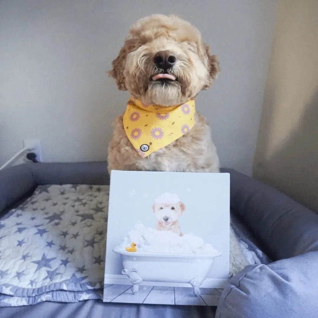 Bath Tub Pet Portrait (One Pet) - Custom Pet Art