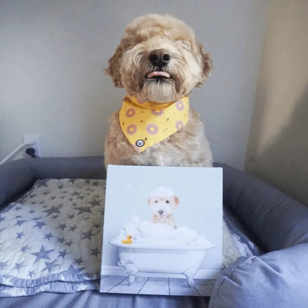 Bath Tub Pet Portrait (One Pet) - Custom Pet Art