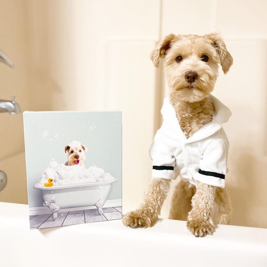 Bath Tub Pet Portrait (One Pet) - Custom Pet Art