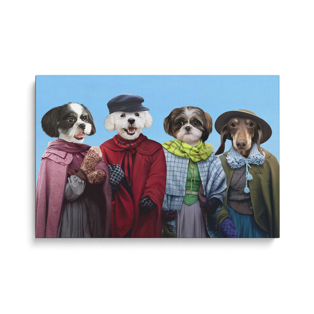 "Crown and Paw - Canvas Little Women - Custom Pet Canvas 8"" x 10"" / Winter"