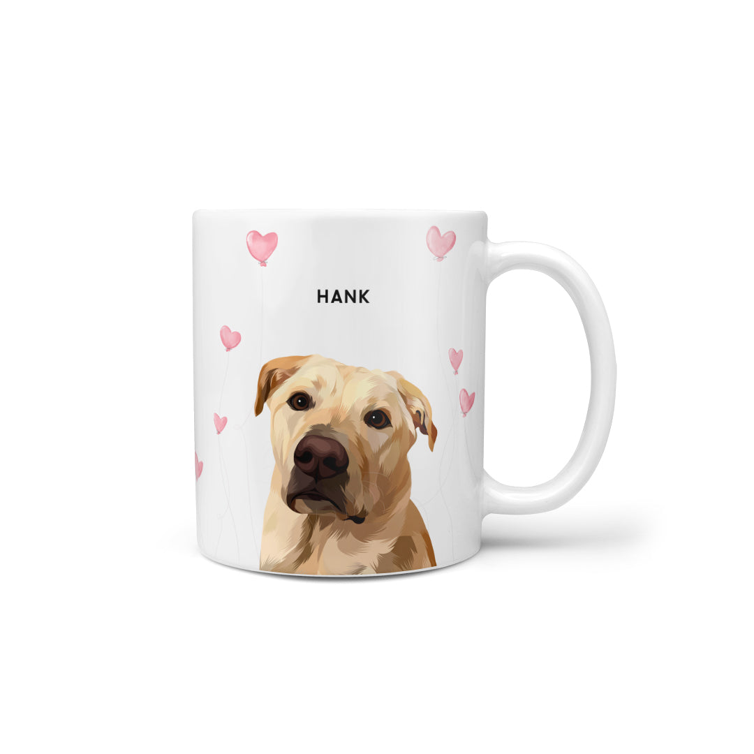 Valentines Pet Portrait Mug - One Pet
