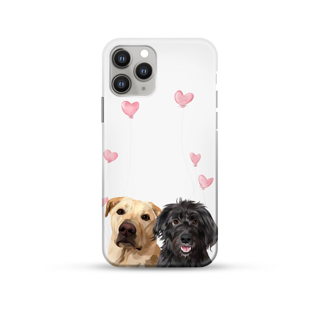 Valentines Pet Portrait Phone Case - Two Pets