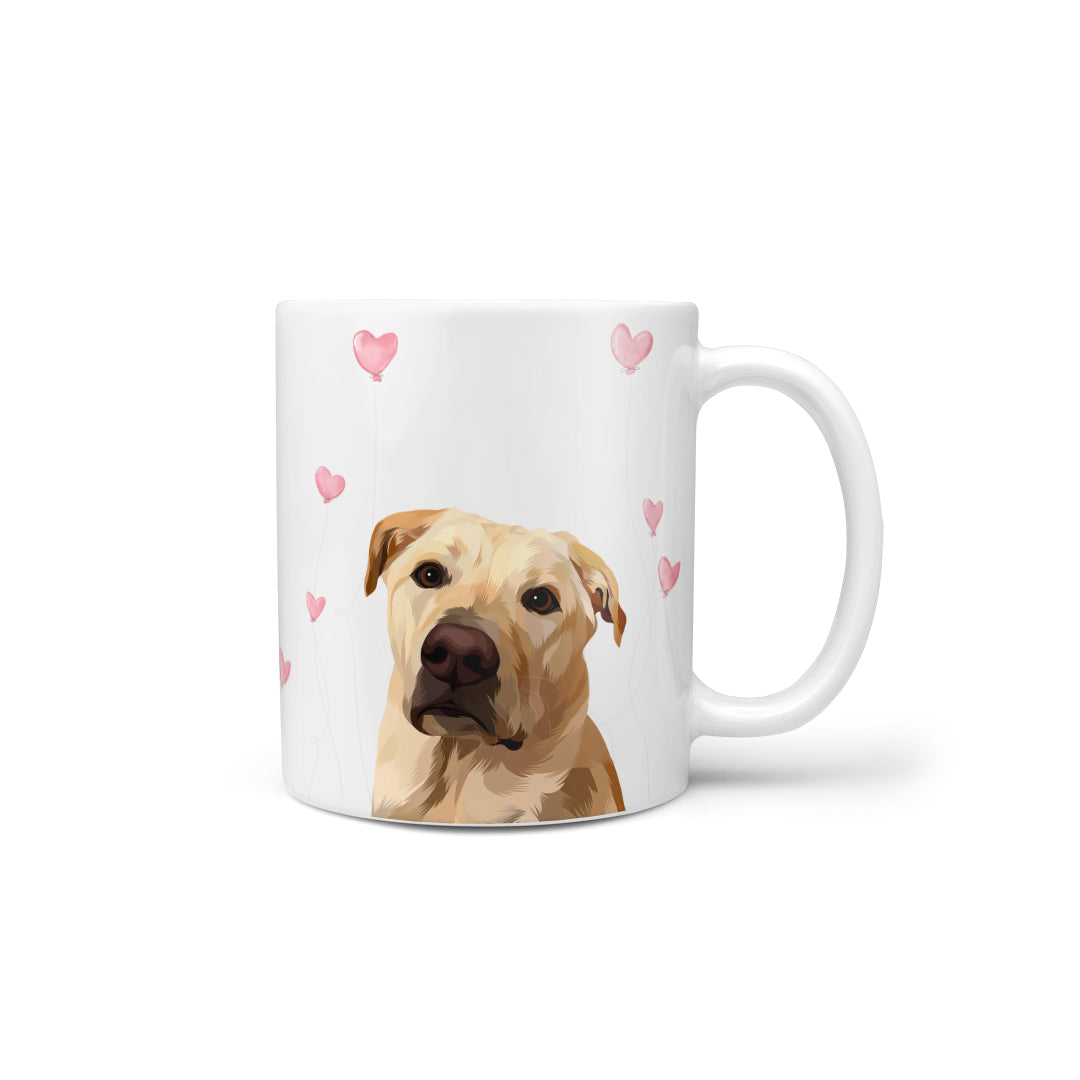 Valentines Pet Portrait Mug - One Pet