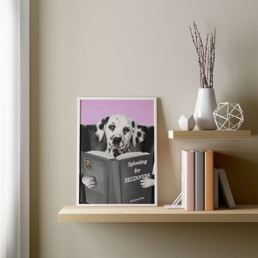 Custom Pet Reading a Book Portrait - Framed Poster