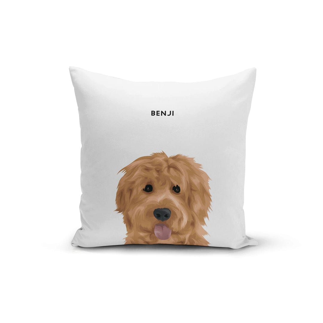 "Crown and Paw - Throw Pillow Modern Pet Face Throw Pillow - One Pet 14"" x 14"" / With Name"