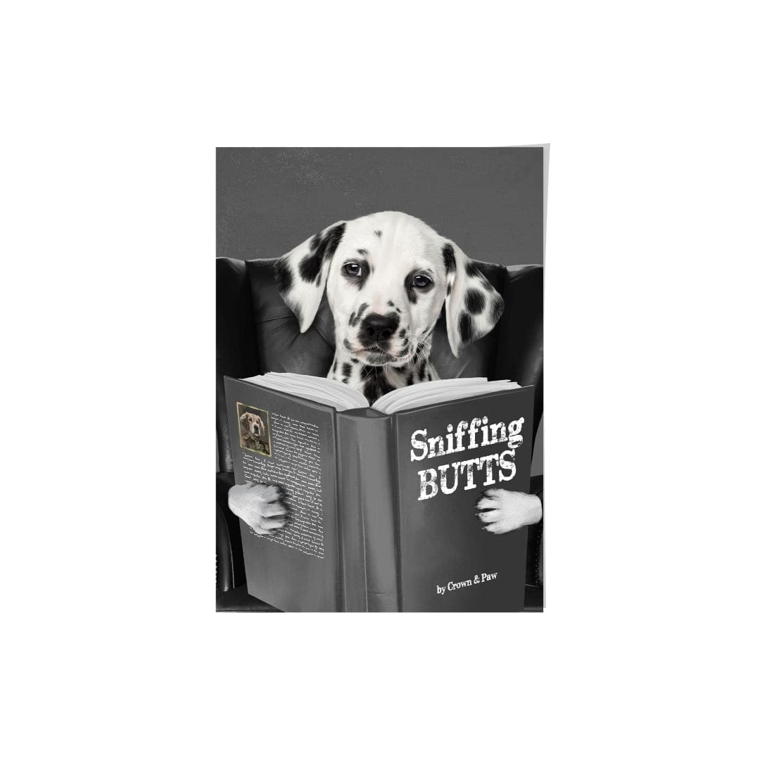 Crown and Paw - Framed Poster Custom Pet Reading a Book Portrait - Framed Poster