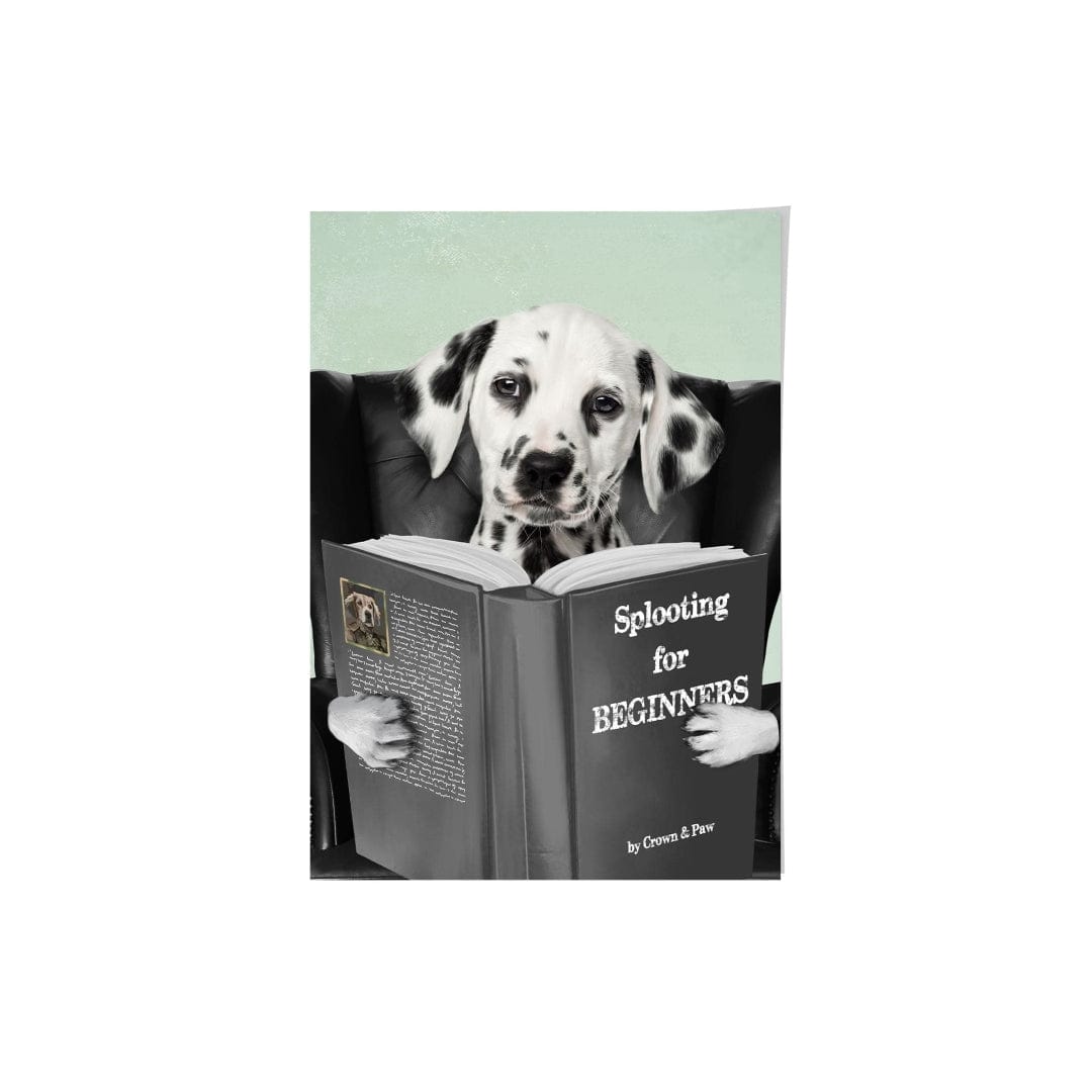 Crown and Paw - Framed Poster Custom Pet Reading a Book Portrait - Framed Poster