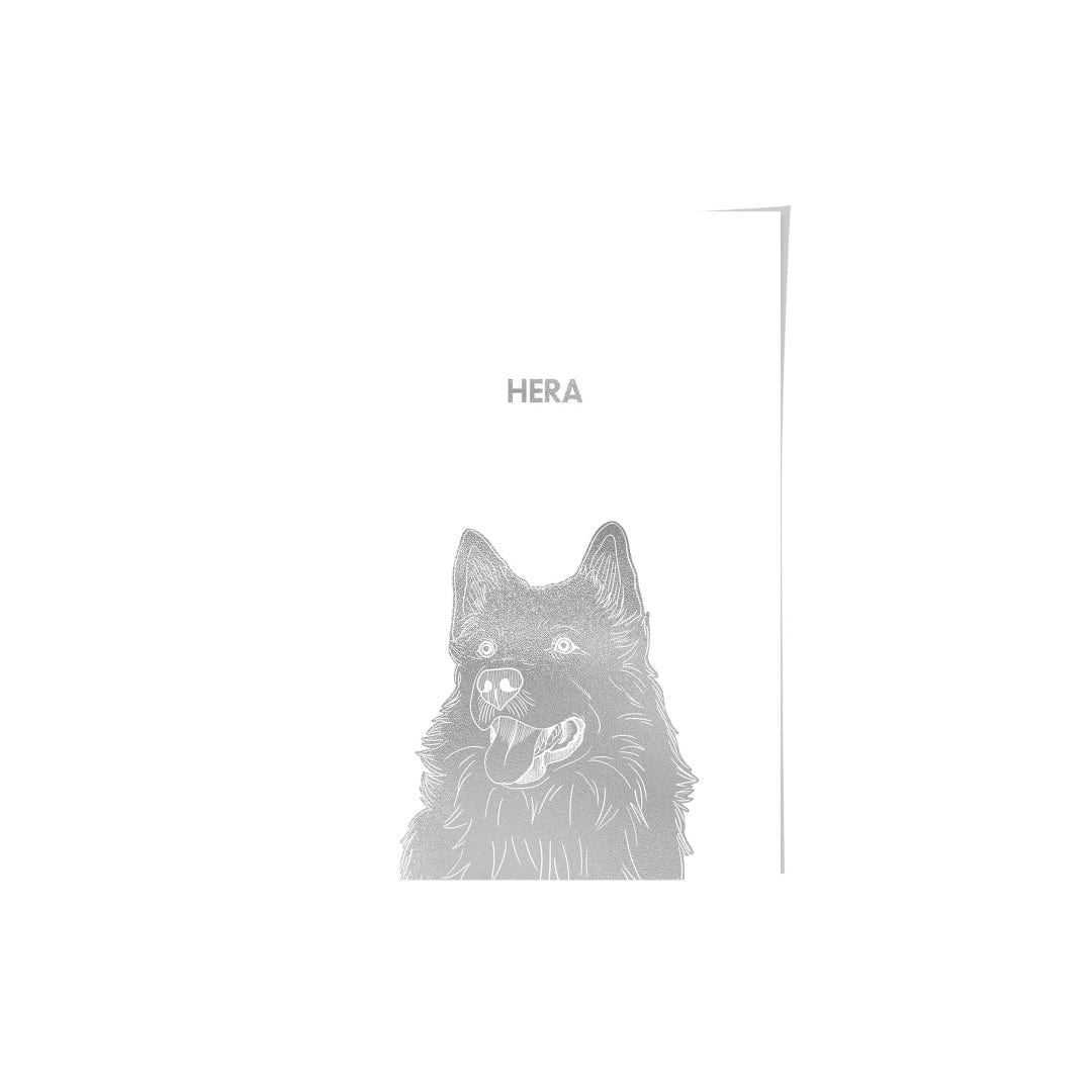 "Crown and Paw - Framed Poster Illustrated Silver Foil Pet Portrait - One Pet, Framed Print"