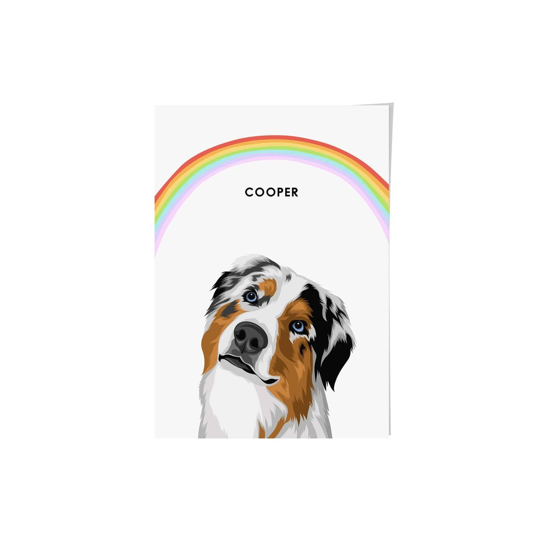 "Crown and Paw - Framed Poster Modern Pet Portrait - One Pet 8"" x 10"" / Unframed / Rainbow"