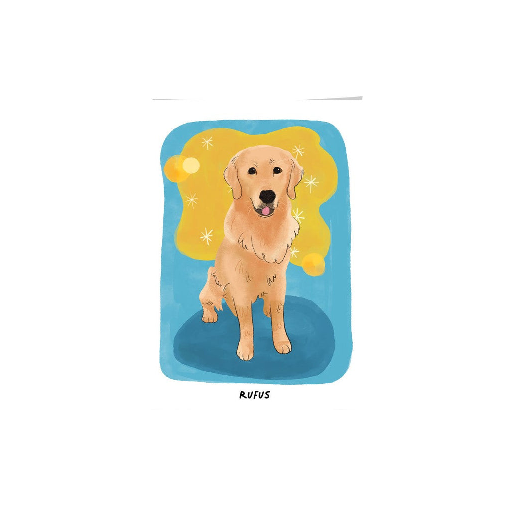 "Premium Watercolor Pet Portrait - One Pet, Framed Poster"